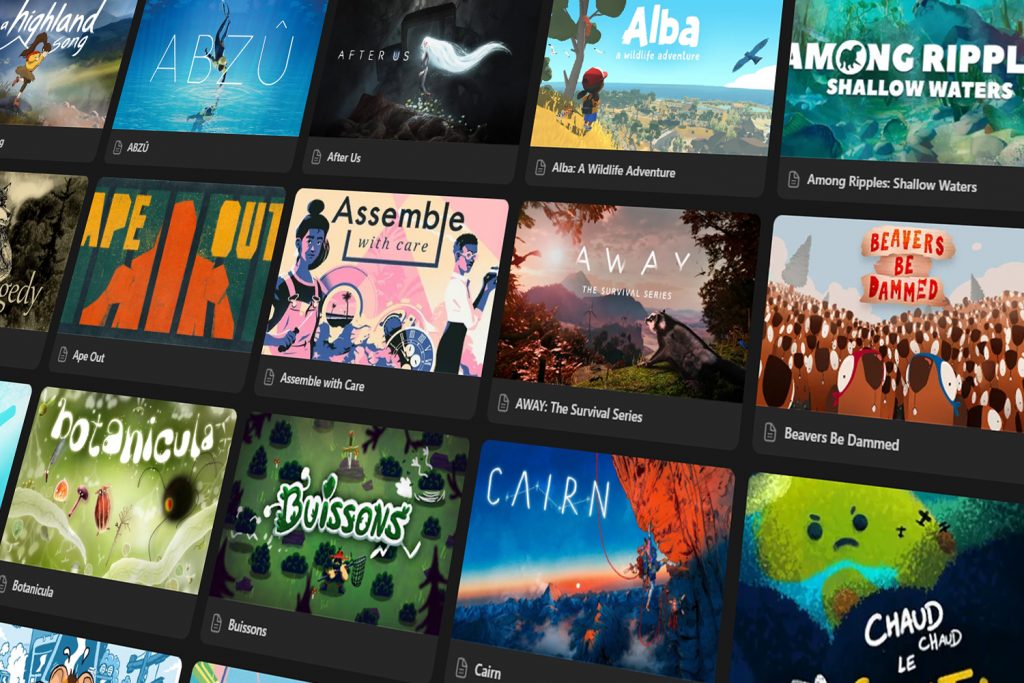 Capture d'écran de la curation de jeux Fuulido – Écologies & Jeux vidéo